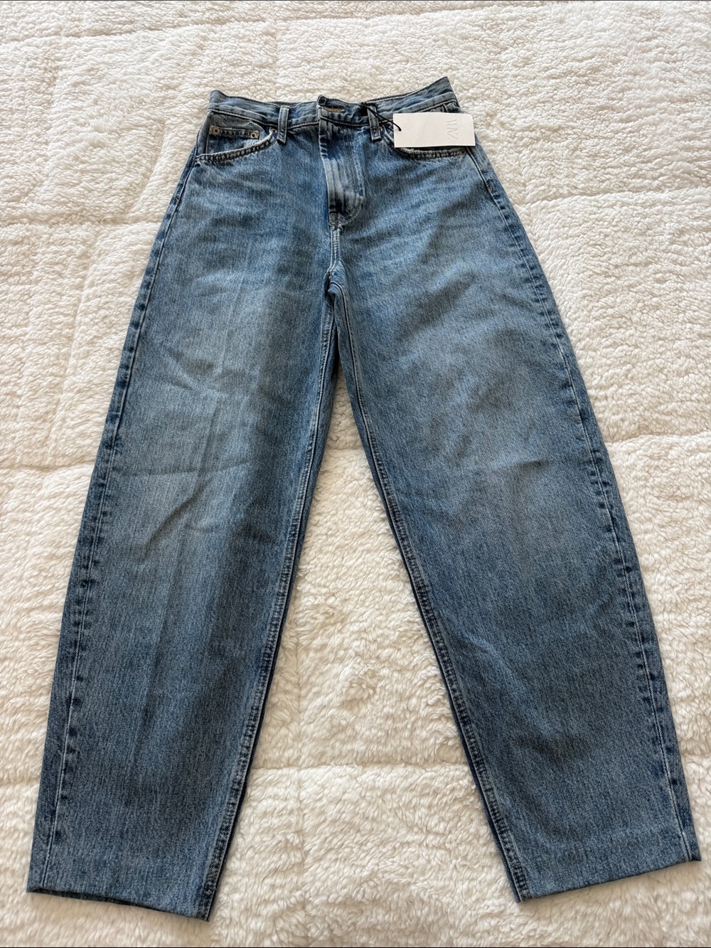Zara Women's Straight-Leg Jeans - Light Blue Wash